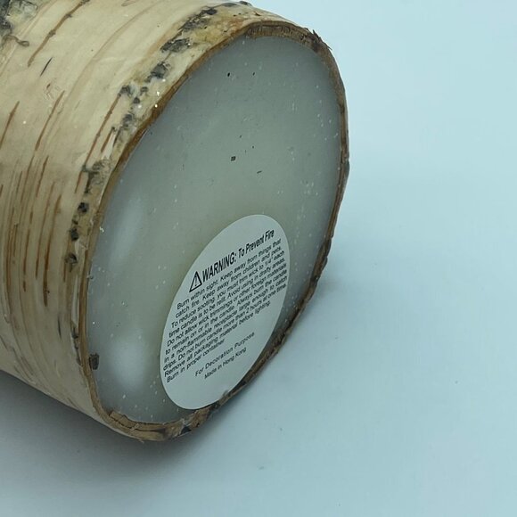 Large Candle Brown Tan Tree Trunk Log - Picture 9 of 11